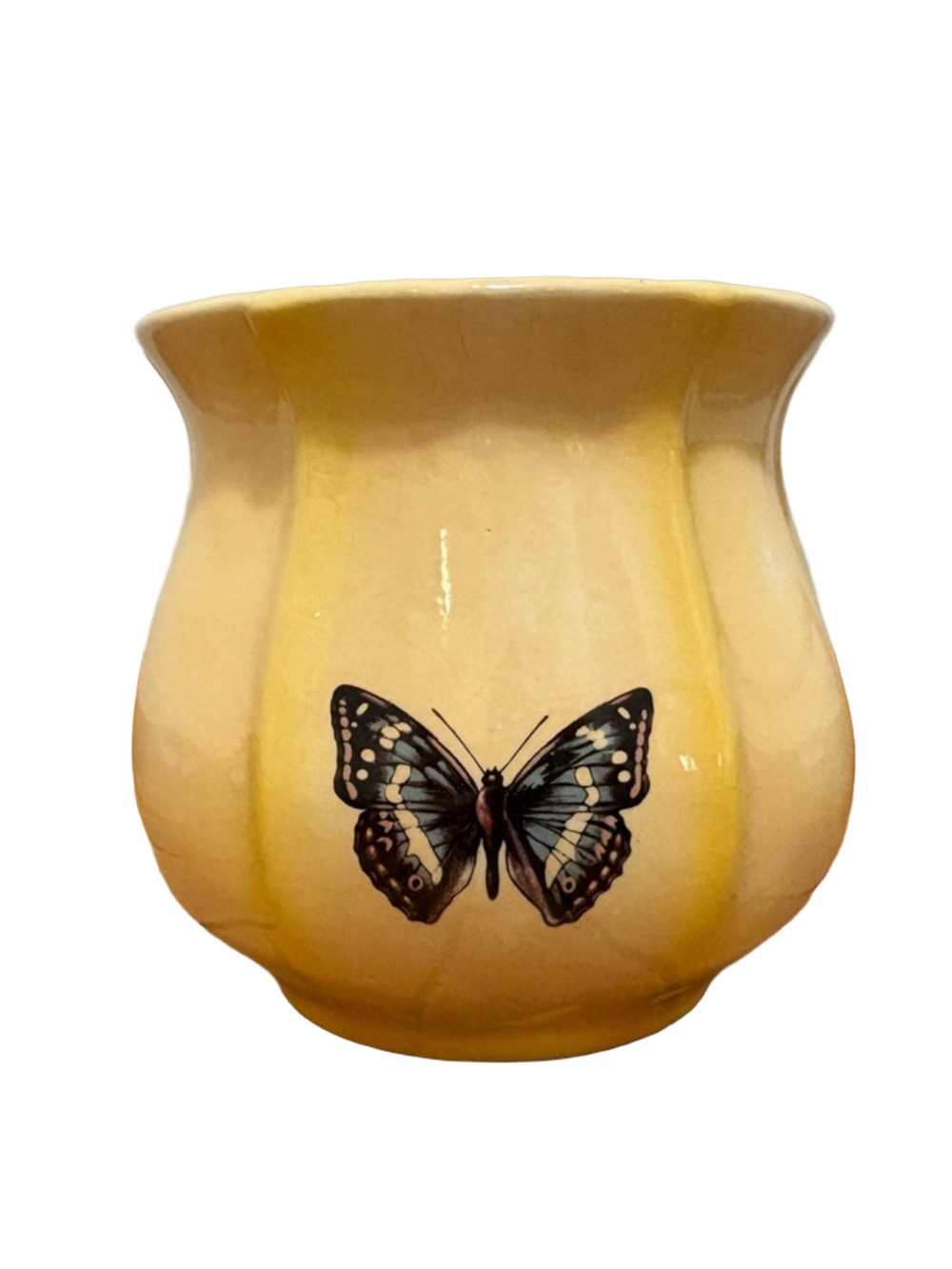 🦋3 For $30🦋Vintage Yellow Butterfly Ceramic Planter